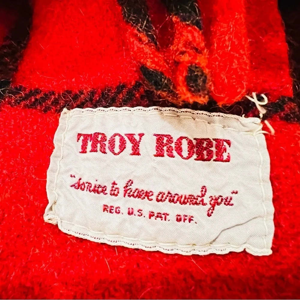 Vintage Troy Robe Wool Plaid Stadium 52x62
